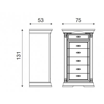  SALA BIANCO szyfoniera 6 szuflad, włoskie meble klasyczne
