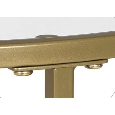  INDUSTRIAL stolik szklany okrągły  fi 90 cm złoty 