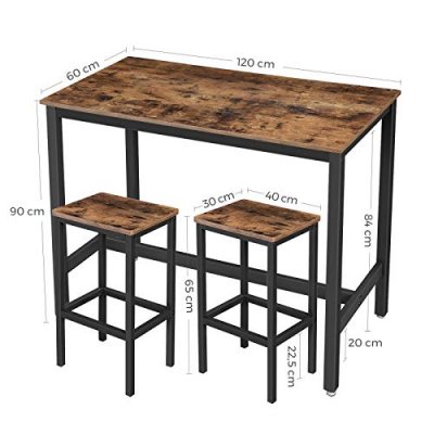  INDUSTRIAL- stół barowy  z hokerami  w stylu vintage h. 96 cm 