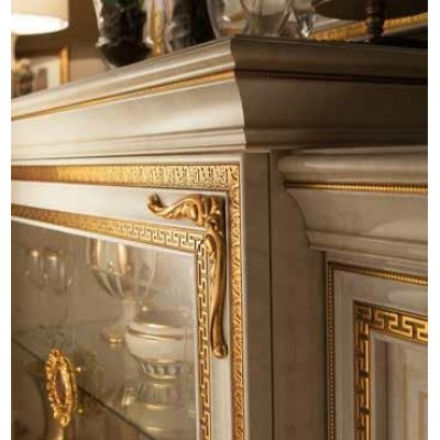  LEONARDO LUX KOMODA RTV  - ekskluzywny komplet do jadalni z meandrem Versace, włoskie meble