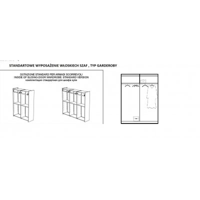  SALA BIANCO MAXI - szafa 2/D drzwi przesuwne gładkie z lustrem, włoskie meble klasyczne