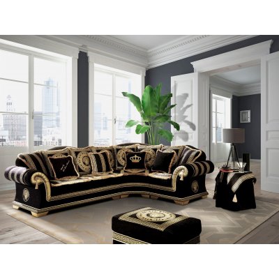  EMPORIO włoska pufa 55x55 cm. z meandrem i Meduzą Versace