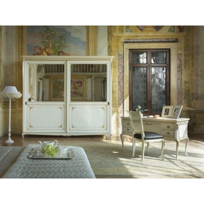  VILLA - włoska drewniana szafa dwudrzwiowa z lustrami