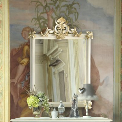  VILLA- włoskie lustro w drewnianej ramie