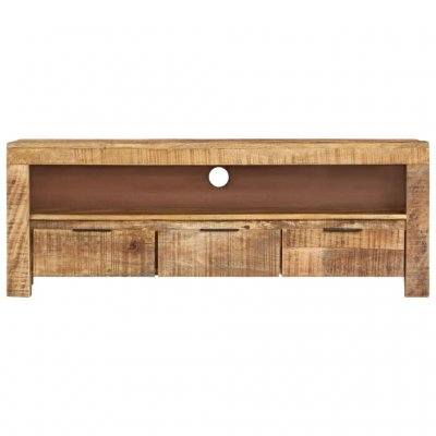  Szafka pod telewizor surowe drewno mango 110x30x40 cm
