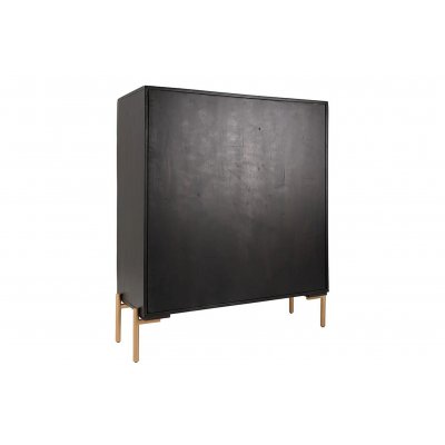  Wysoka komoda drewniana  MANDALA 120 cm brązowa, podstawa złota