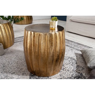 Stolik kawowy Marrakach 42 cm. aluminiowy złoty
