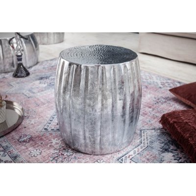 Stolik kawowy Marrakach 42 cm. aluminiowy srebrny