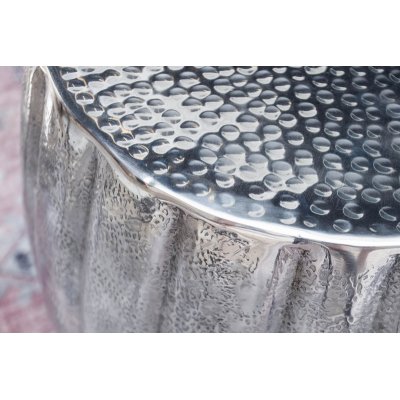  Stolik kawowy Marrakach 42 cm. aluminiowy srebrny