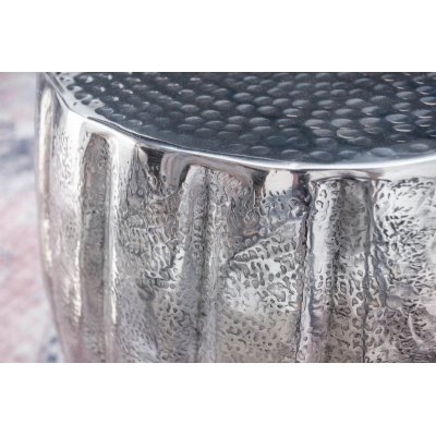  Stolik kawowy Marrakach 42 cm. aluminiowy srebrny