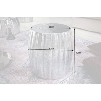  Stolik kawowy Marrakach 42 cm. aluminiowy srebrny