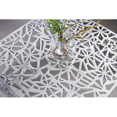  Stolik  kawowy Abstract 60 cm srebrny aluminiowy