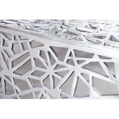  Stolik  kawowy Abstract 60 cm srebrny aluminiowy