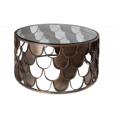  Stolik kawowy ABSTRAKT 60 cm łuski ryby szkło hartowane