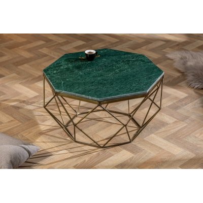 Stolik kawowy Diamond 70 cm marmur zielony
