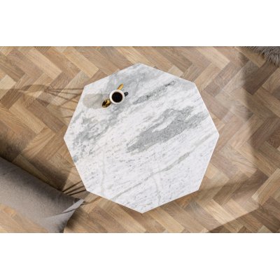  Stolik kawowy DIAMOND 70cm marmur biały