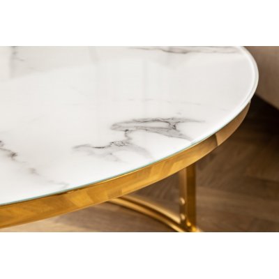  Stolik kawowy Elegance 80 cm weiss  Marmordekor