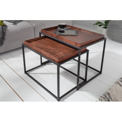 Zestaw stolików kawowych Elements 2 er set Mocha Buche tablett