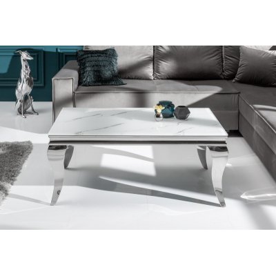 Stolik kawowy Modern Barock 100 cm. silber Marmor