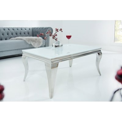 Stolik kawowy Modern Barock 100 cm. weiss silber