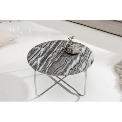  Stolik kawowy  Noble 62 cm Marmor grau silber
