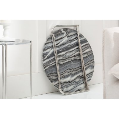  Stolik kawowy  Noble 62 cm Marmor grau silber