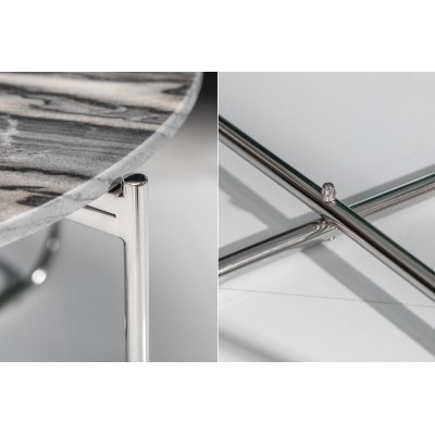  Stolik kawowy  Noble 62 cm Marmor grau silber
