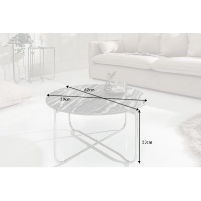  Stolik kawowy  Noble 62 cm Marmor grau silber