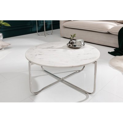 Stolik kawowy NOBLE 65 cm marmur biały