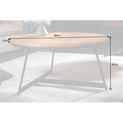  Stolik kawowy OAK ELEGANCE 80 cm drewno dębowe