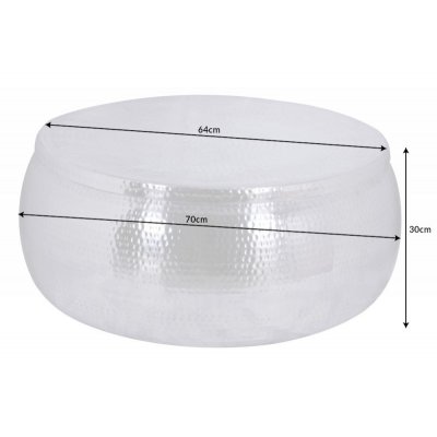   Stolik kawowy ORGANIC ORIENT 70 cm Srebrny