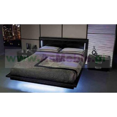 LA STAR - Łóżko 160x200 Czarne w Połysku, Włoski Design, Styl Fendi Casa | Nowoczesna Klasyka