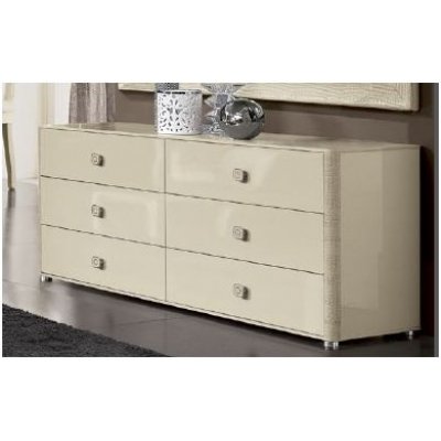   La Star Beige sypialnia komplet beżowy połysku, łożko 160x200   w stylu Fendi Casa