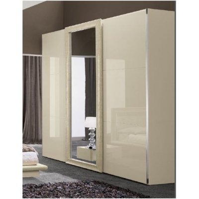   La Star - kremowa szafa Tris beige 2-drzwiowa w stylu Fendi Casa