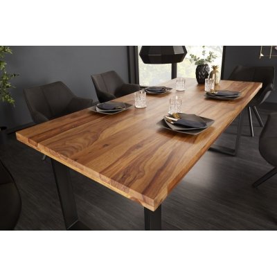 Stół jadalny IRON CRAFT 160 cm naturalne drewno sheesham