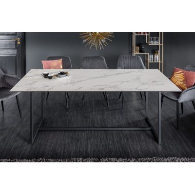 Stół Symbiose 200 cm  z ceramicznym blatem w optyce marmuru 
