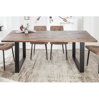 Stół  drewniany Wolant II 200 cm Akazie Teak,  szary