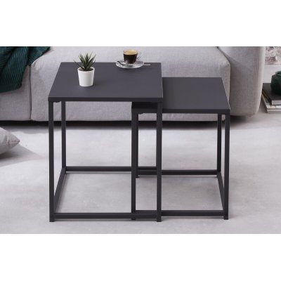 Stolik boczny boczny dura steel 2 er set czarny metal