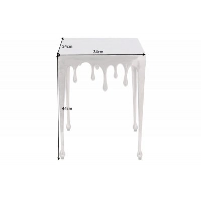  Stolik pomocniczy LIQUID LINE S 44 cm kwadratowy srebrny