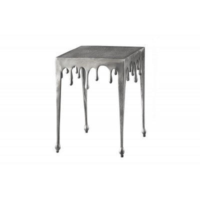  Stolik pomocniczy LIQUID LINE S 44 cm kwadratowy srebrny