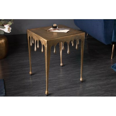 Stolik kawowy LIQUID LINE S 45 cm kwadratowy złoty