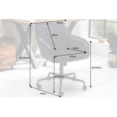  Fotel biurowy TURYN 47-56 cm ciemnoszary
