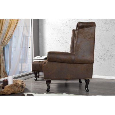  Fotel Chesterfield brązowy