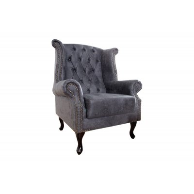  Fotel Chesterfield szary