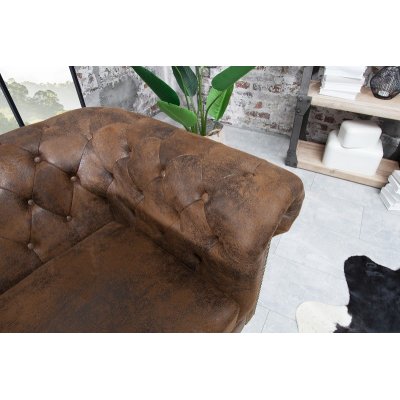  Fotel Chesterfield brązowy