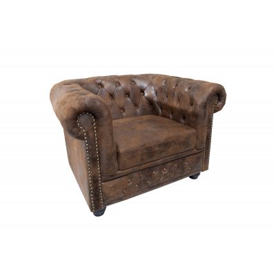  Fotel Chesterfield brązowy