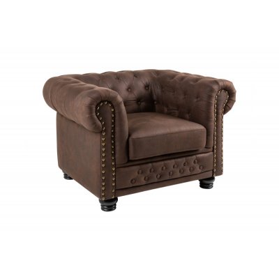  Fotel Chesterfield ciemno brązowy