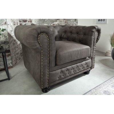  Fotel  Chesterfield szary