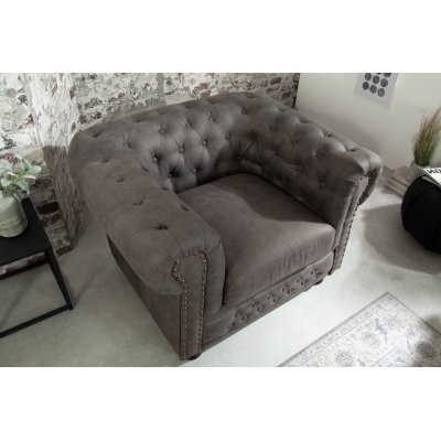  Fotel  Chesterfield szary