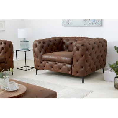 Fotel Modern Barock  Chesterfild brąz  